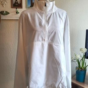 Women's White Puma Pullover Windbreaker Jacket